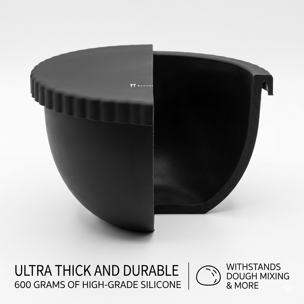 Biscuitique Premium Silicone Bowl Liner for 5Qt KitchenAid Wooden & Stainless Steel Bowls